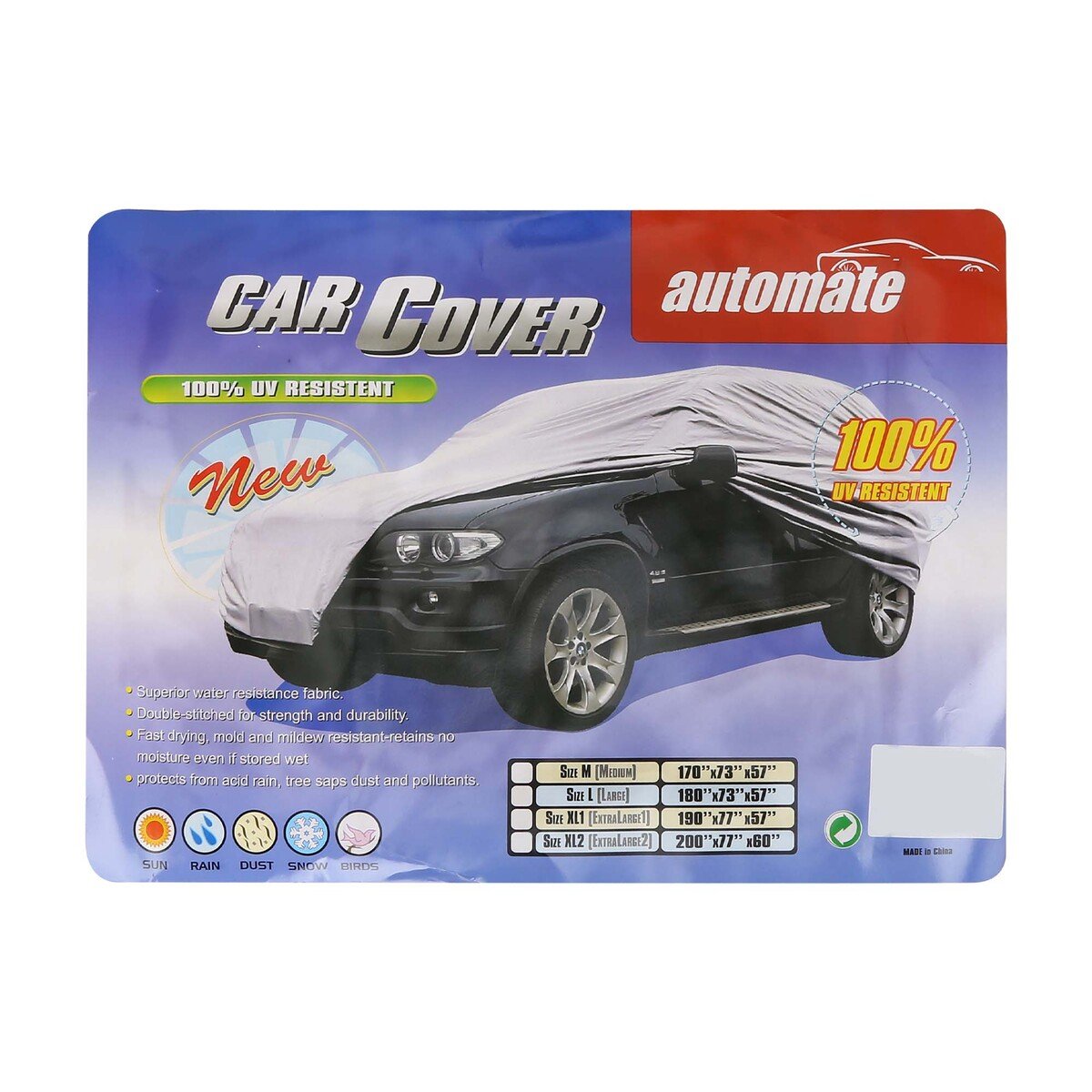 Automate Car Cover MPV12301 XL 190x77x57inch