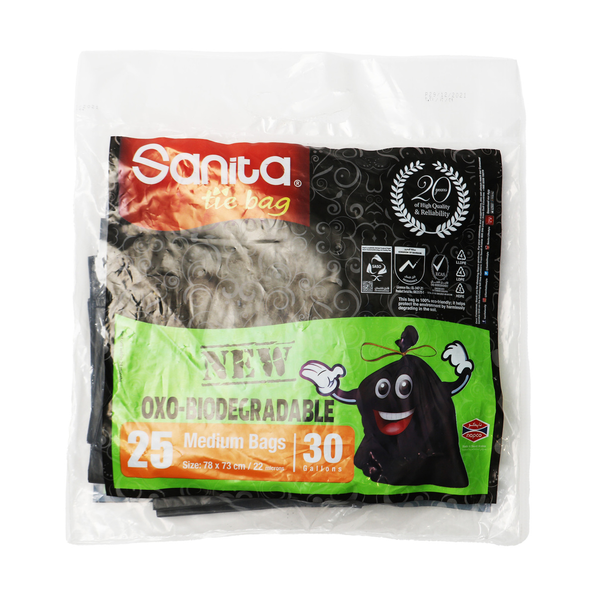 Sanita Tie Bag Biodegradable 30 Gallons 25pcs