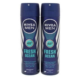 Nivea Men Fresh Ocean Deodorant Spray 2 x 150ml