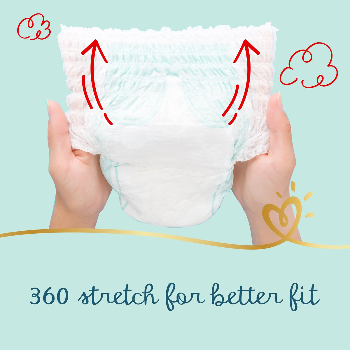 Pampers Premium Care Pants Diapers Size 4, 9-14kg with Stretchy Sides for Better Fit 44pcs