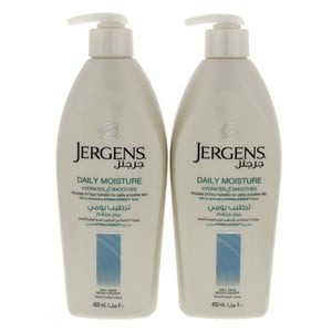 Jergens Daily Moisture Hydrates And Smoothes Dry Skin Moisturizer 2 x 400ml