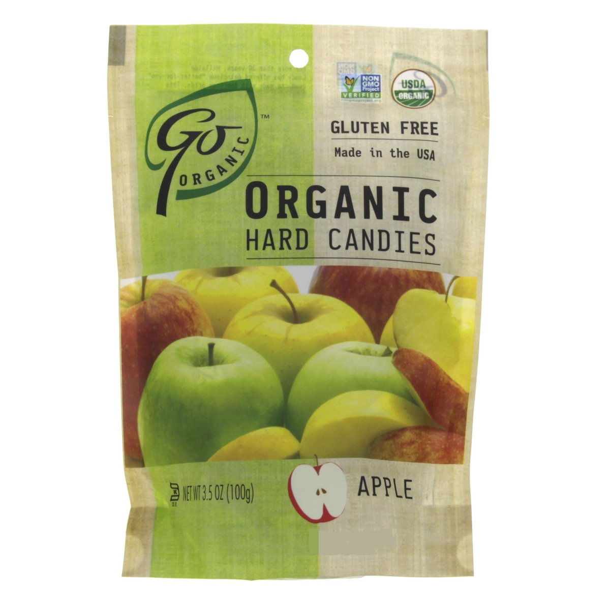 Go Organic Hard Candies with Apple flavor 100 g