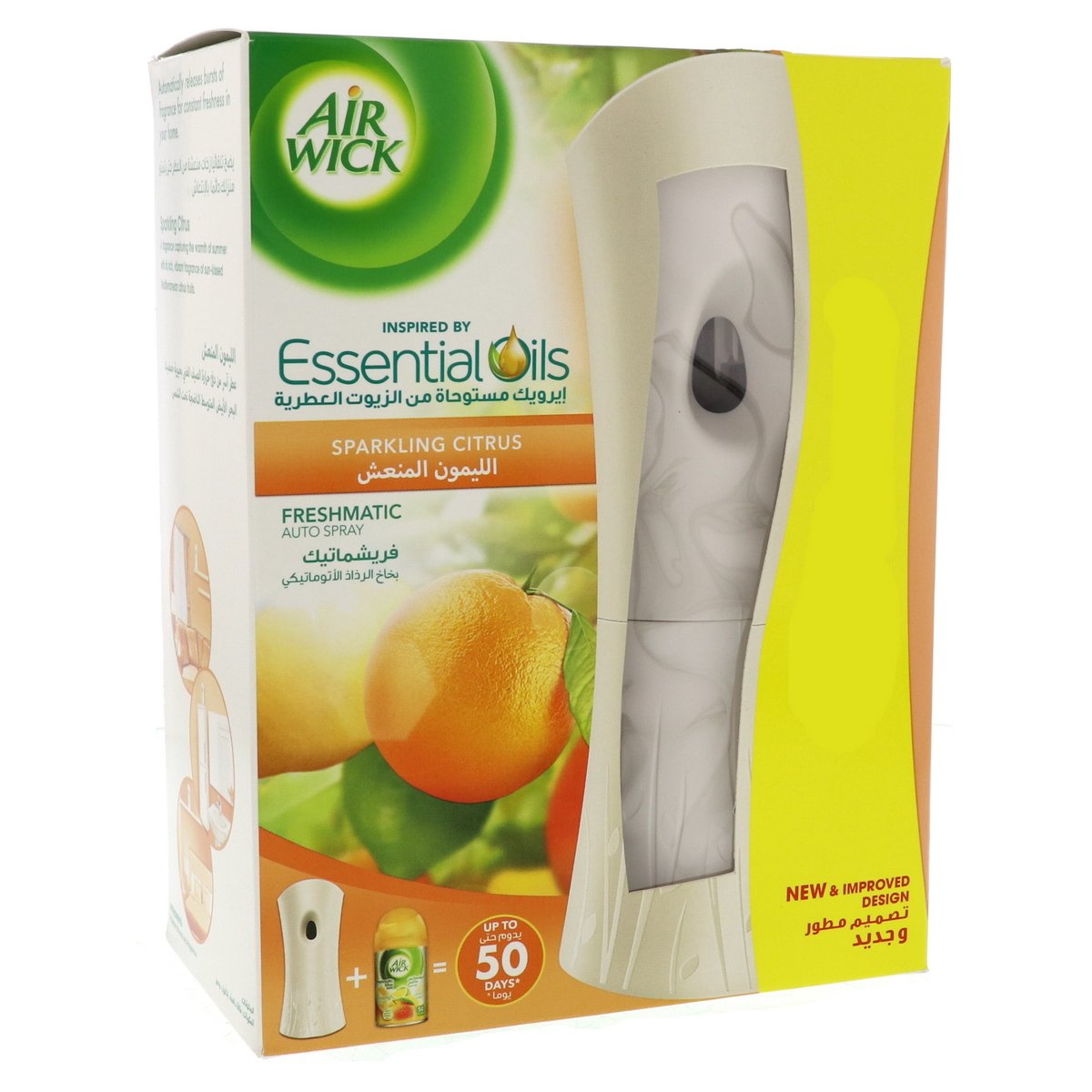 Airwick Freshmatic Kit Essential Oils Sparkling Citrus 250ml