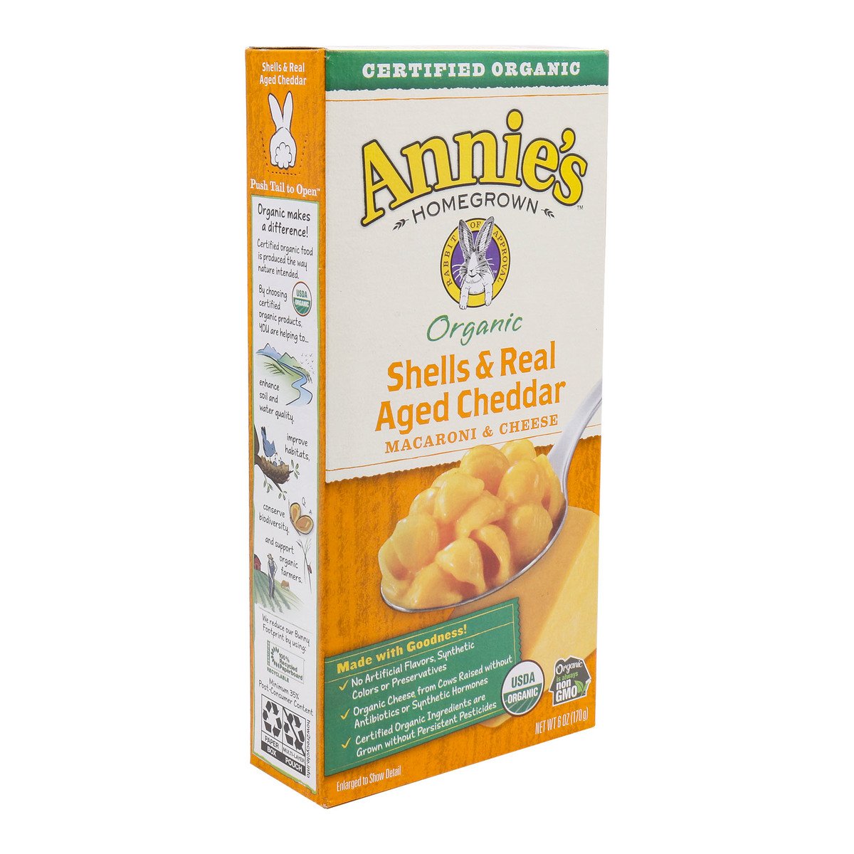 Annies Organic Shells & Real Aged Cheddar Macaroni & Cheese 170 g