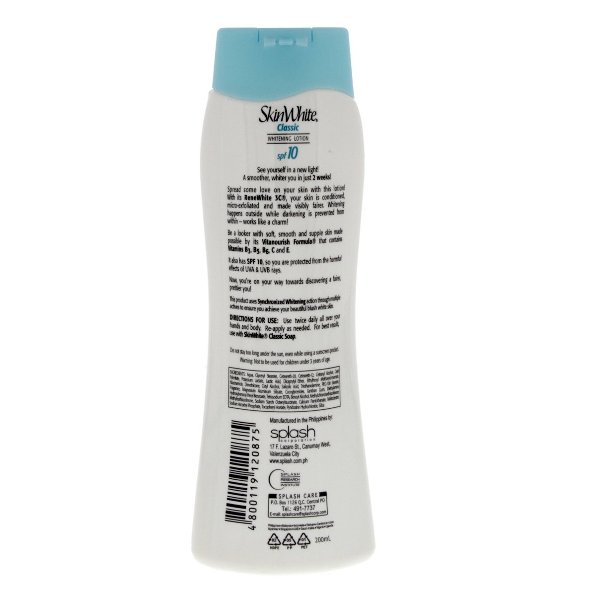 SkinWhite Classic Whitening Lotion SPF10 200 ml