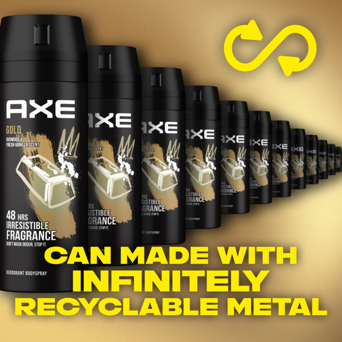 Axe Gold Body Spray for Men Oudwood & Dark Vanilla 150 ml