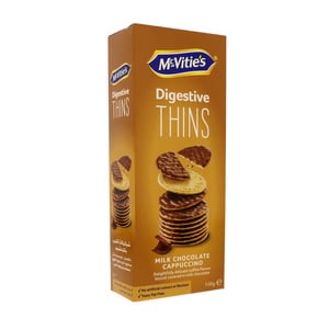 Buy McVities Digestive Thins Milk Chocolate Cappuccino Biscuits 150 g Online at Best Price | Fiber Biscuits | Lulu Kuwait in Kuwait