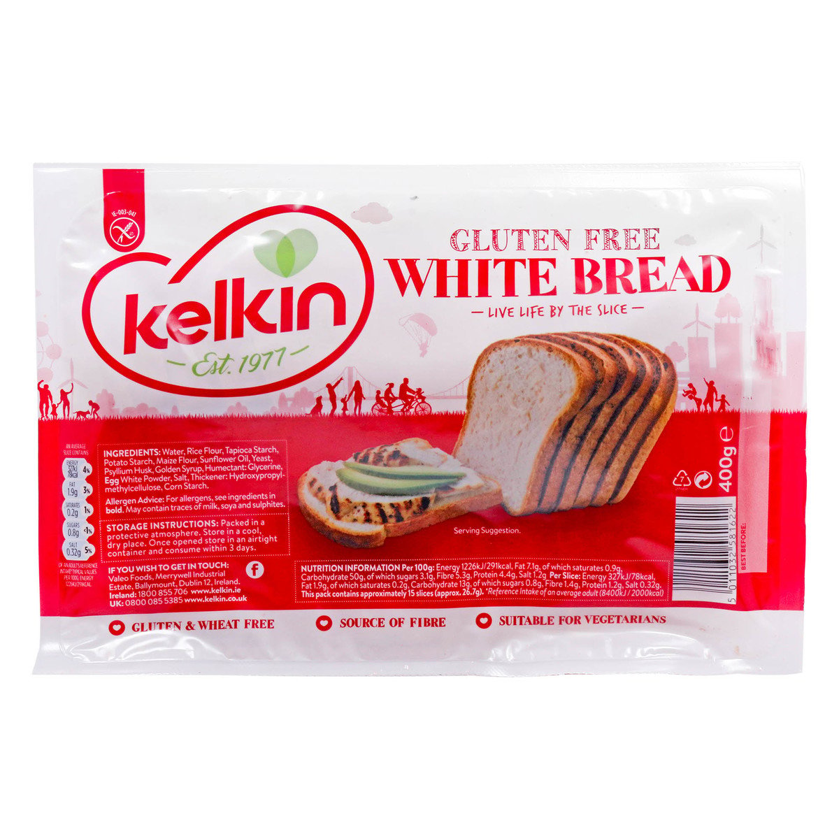 كيلكين خبز أبيض خالي من الجلوتين 400 جم