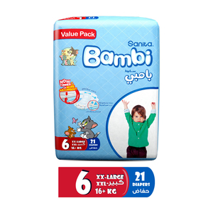 Sanita Bambi Baby Diaper Size 6 Extra Large 16+kg 21pcs