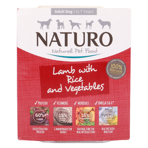 Naturo Adult Dog Food Lamb With Rice And Vegetables 400g