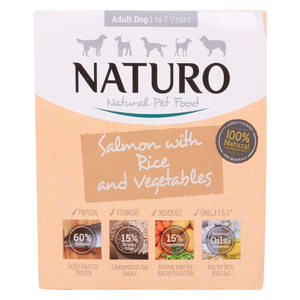 Naturo Adult Dog Food Salmon With Rice And Vegetables 400g