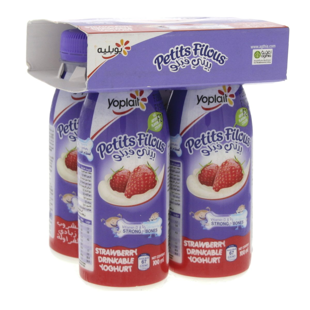 Yoplait Petits Filous Strawberry Drinkable Yoghurt 4 x 100 ml