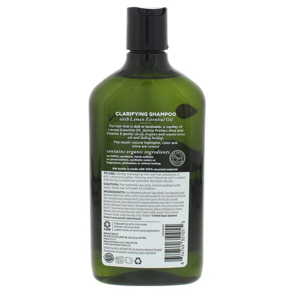 Avalon Organics Clarifying Lemon Shampoo 325 ml
