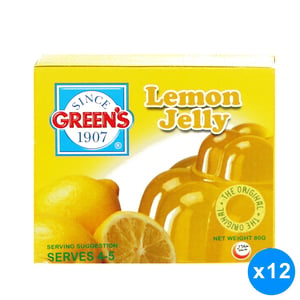 اشتري قم بشراء Greens Jelly Lemon 12 x 80 g Online at Best Price من الموقع - من لولو هايبر ماركت Gelatine في الامارات
