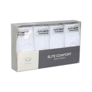 Elite Comfort Men's Brief White 4 Pcs Pack Medium