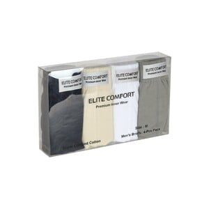 Elite Comfort Men's Brief Assorted Colors 4 Pcs Pack Medium