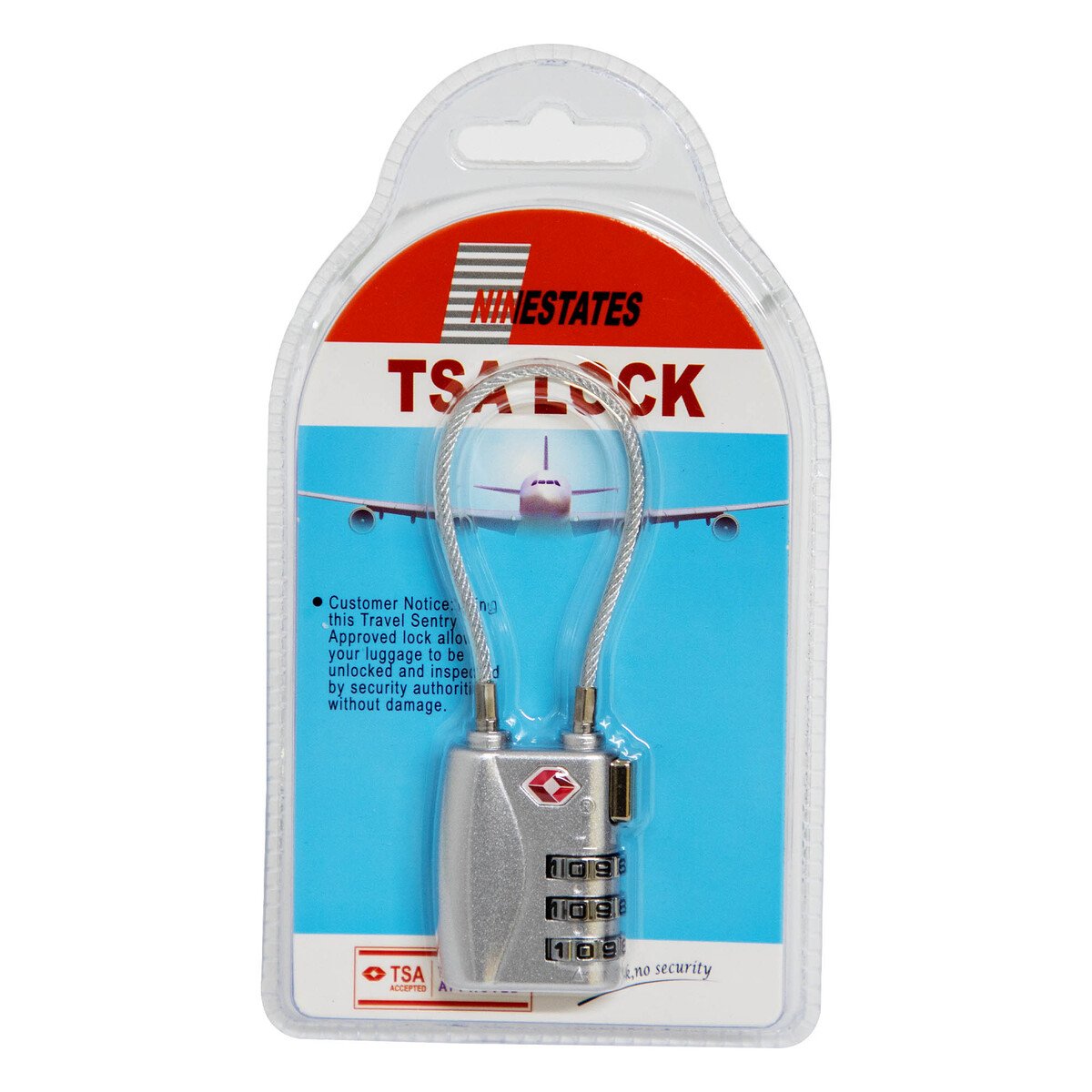 Nine States TSA-Cable Lock 0719