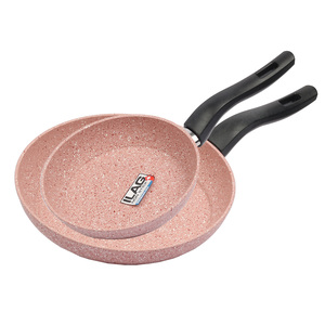 Falez Granite Fry Pan 26cm + 20cm F16696 Pink