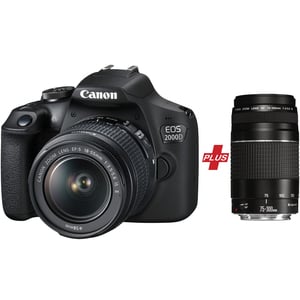 Canon DSLR Camera EOS2000D 18-55mm IS + 75-300mm DC Lens