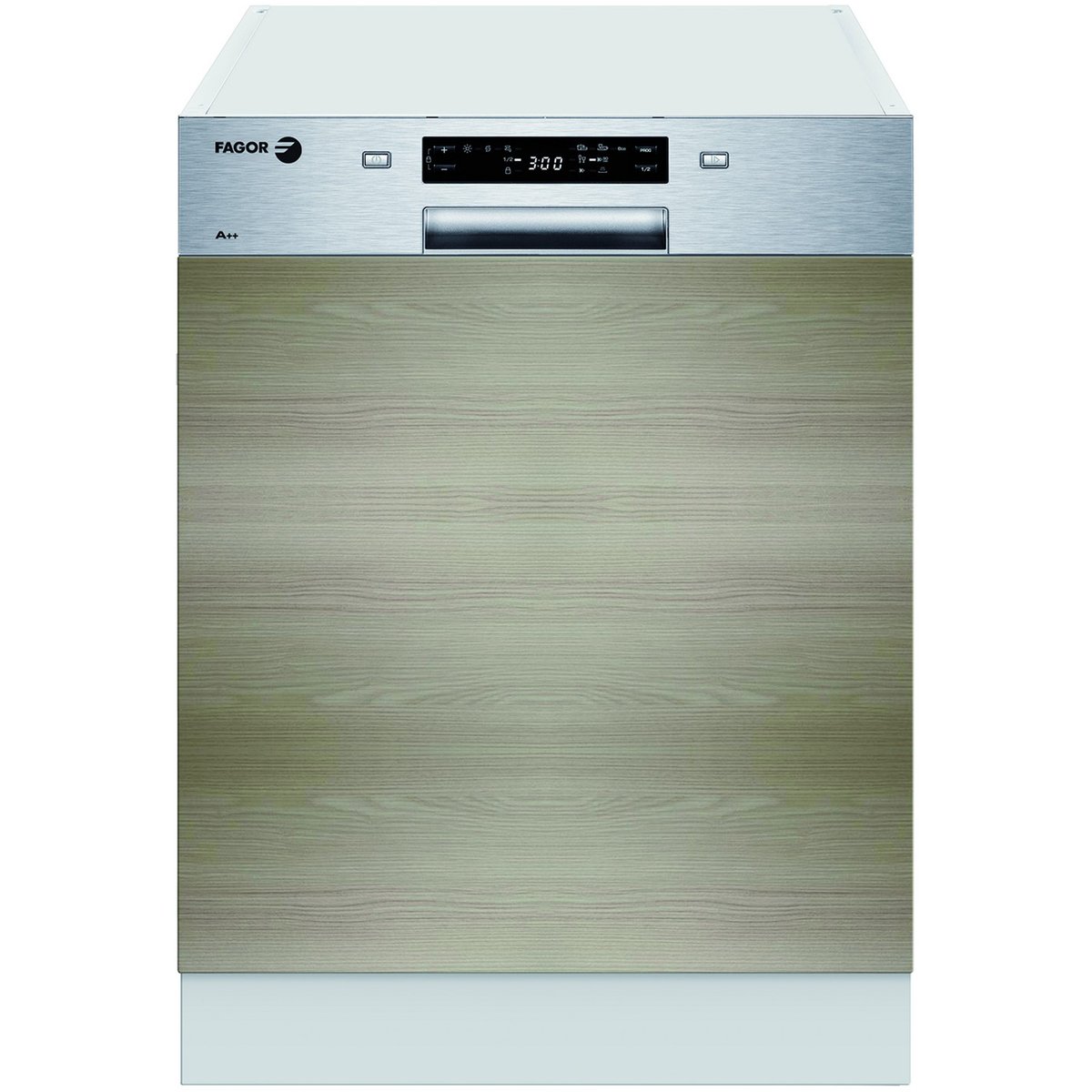 Fagor Semi Integrated Built-In Dishwasher, 7 Wash Program, Stainless Steel, LVF17IAX