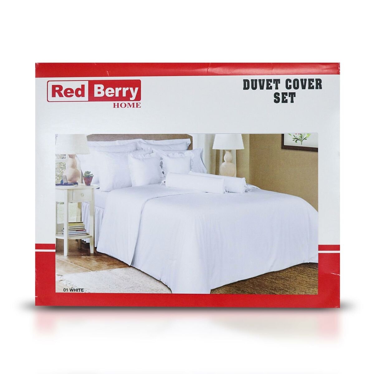 Red Berry Quilt Cover Single 2pc Set White