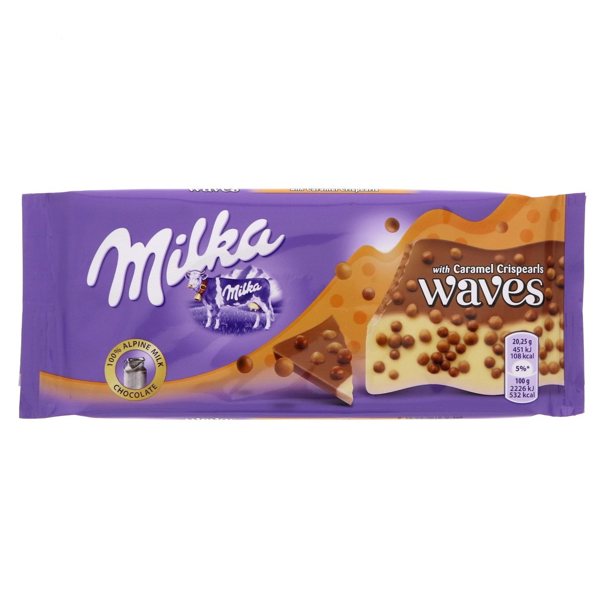 Milka Waves With Caramel Crispearls Chocolate 81 g