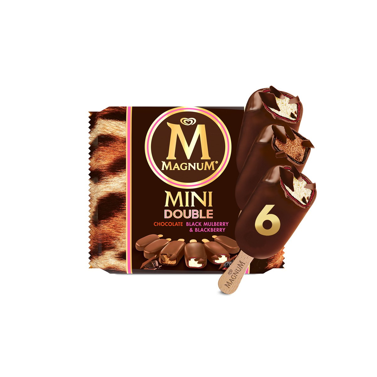 Magnum Mini Ice Cream Stick Double Mulberry 6 x 60 ml Online at Best ...