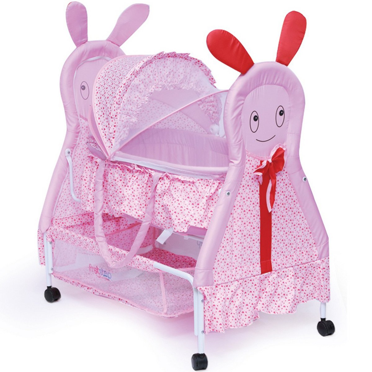 First Step Baby Steel Crib G183 Pink