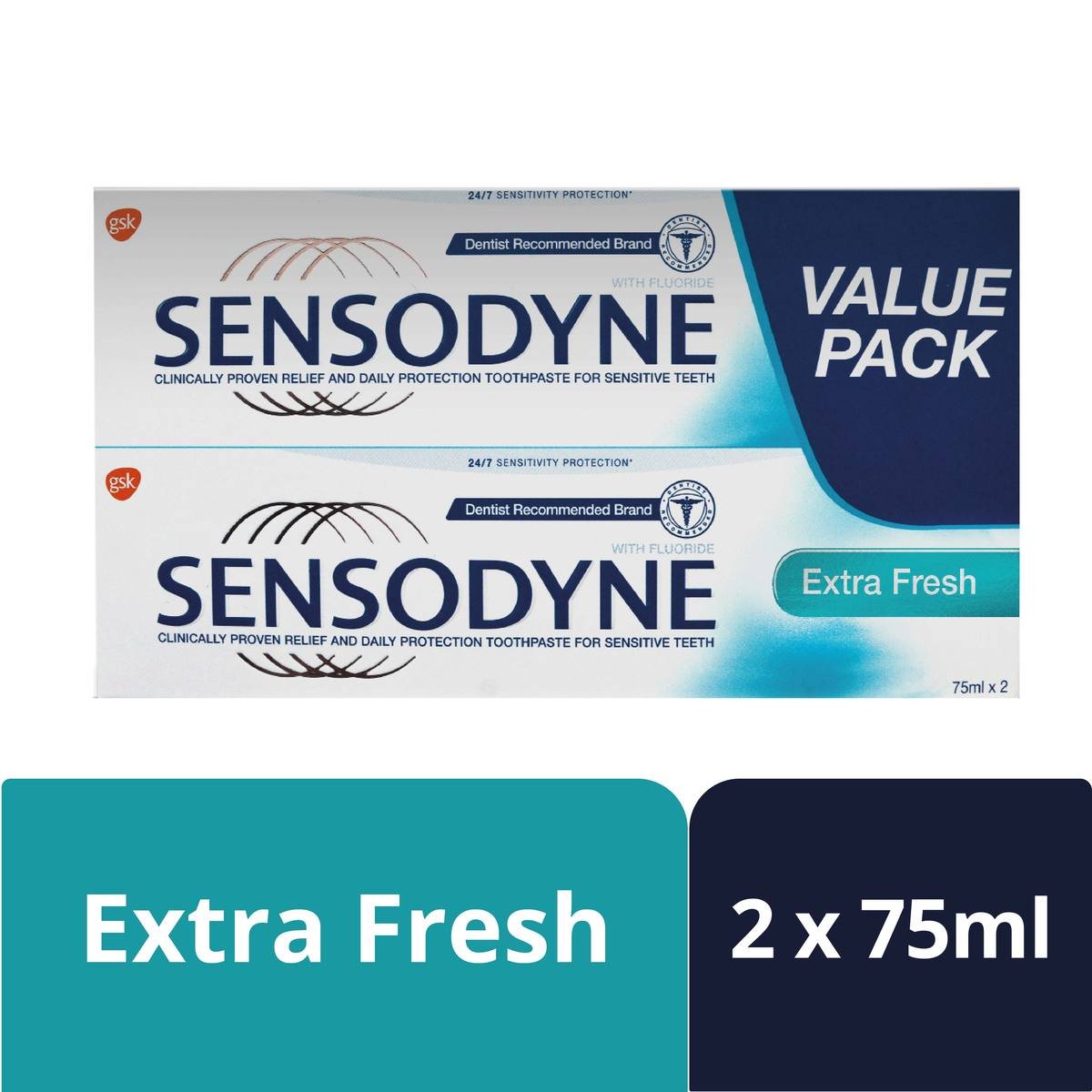 Sensodyne Extra Fresh Toothpaste Value Pack 2 x 75 ml