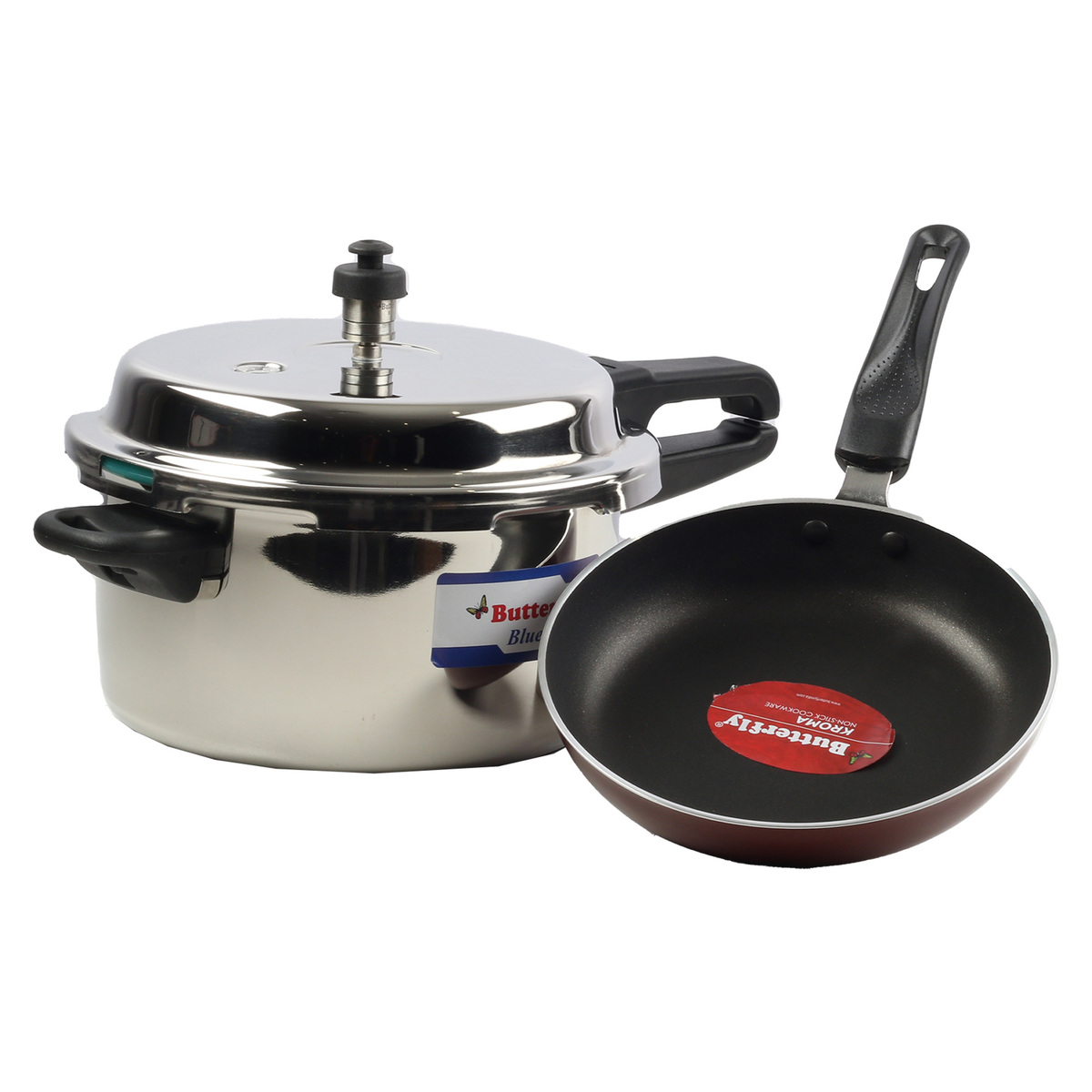 Butterfly Stainless Steel Pressure Cooker 5Ltr + Fry Pan 20cm