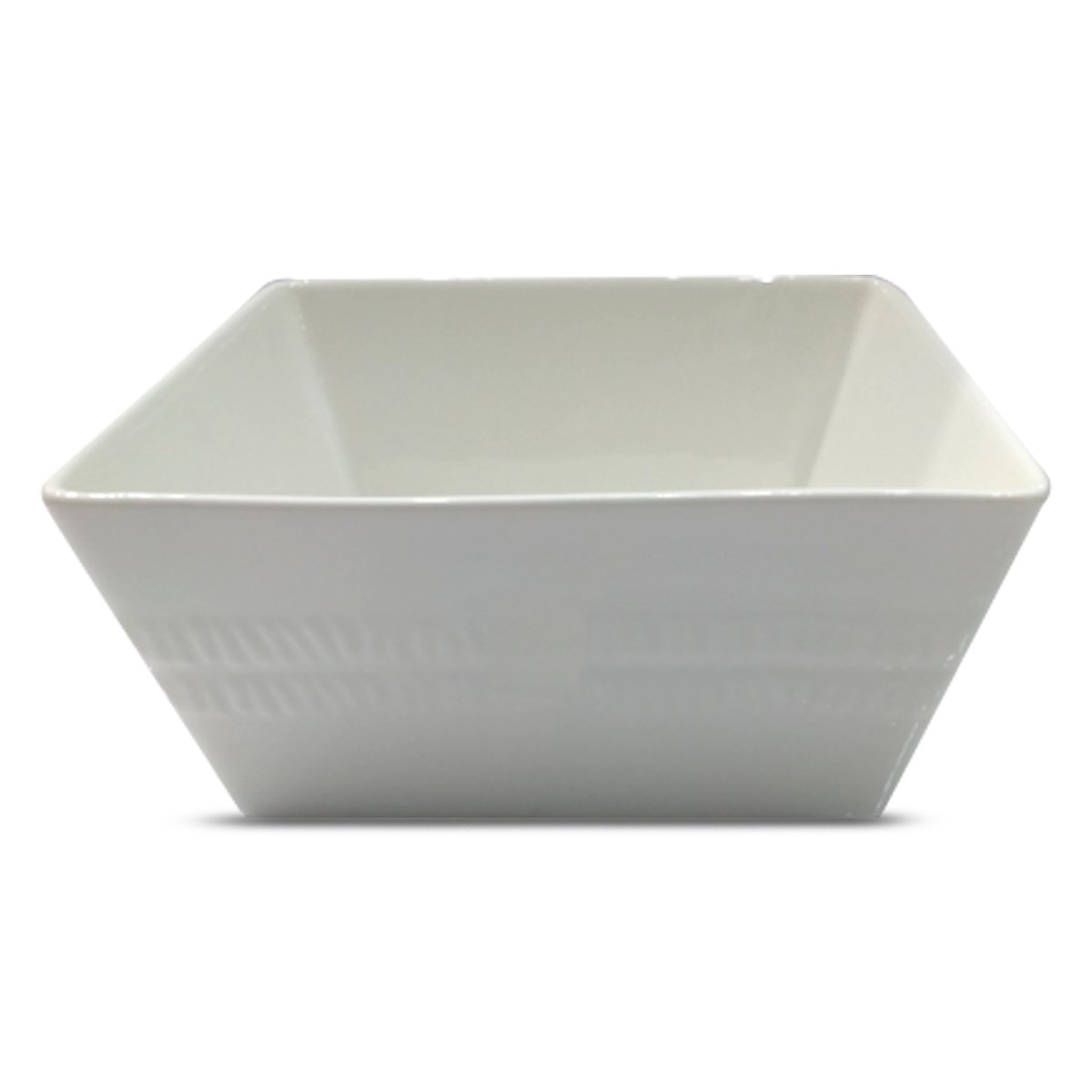 Home Ceramic Embossed Bowl Square White 15cm