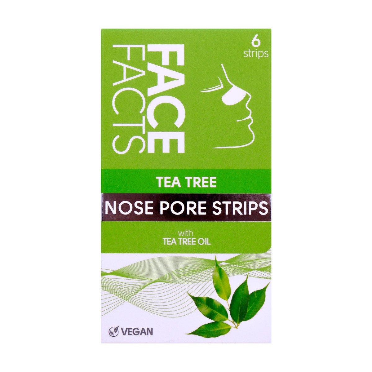 Pretty Face Facts Nose Pore Strips Tea Tree 6pcs