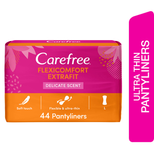 Carefree Panty Liners FlexiComfort ExtraFit Delicate Scent 44pcs