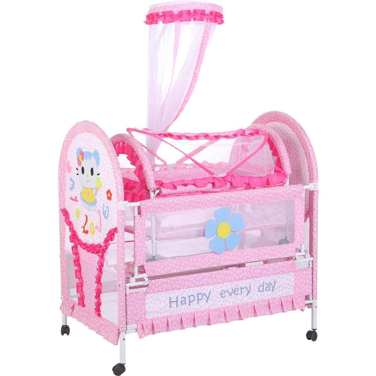First Step Baby Bed Steel 9753 Pink