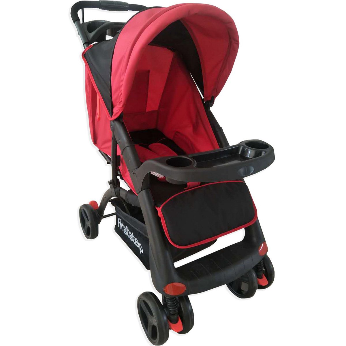 First Step Baby Stroller D6 Black/Red