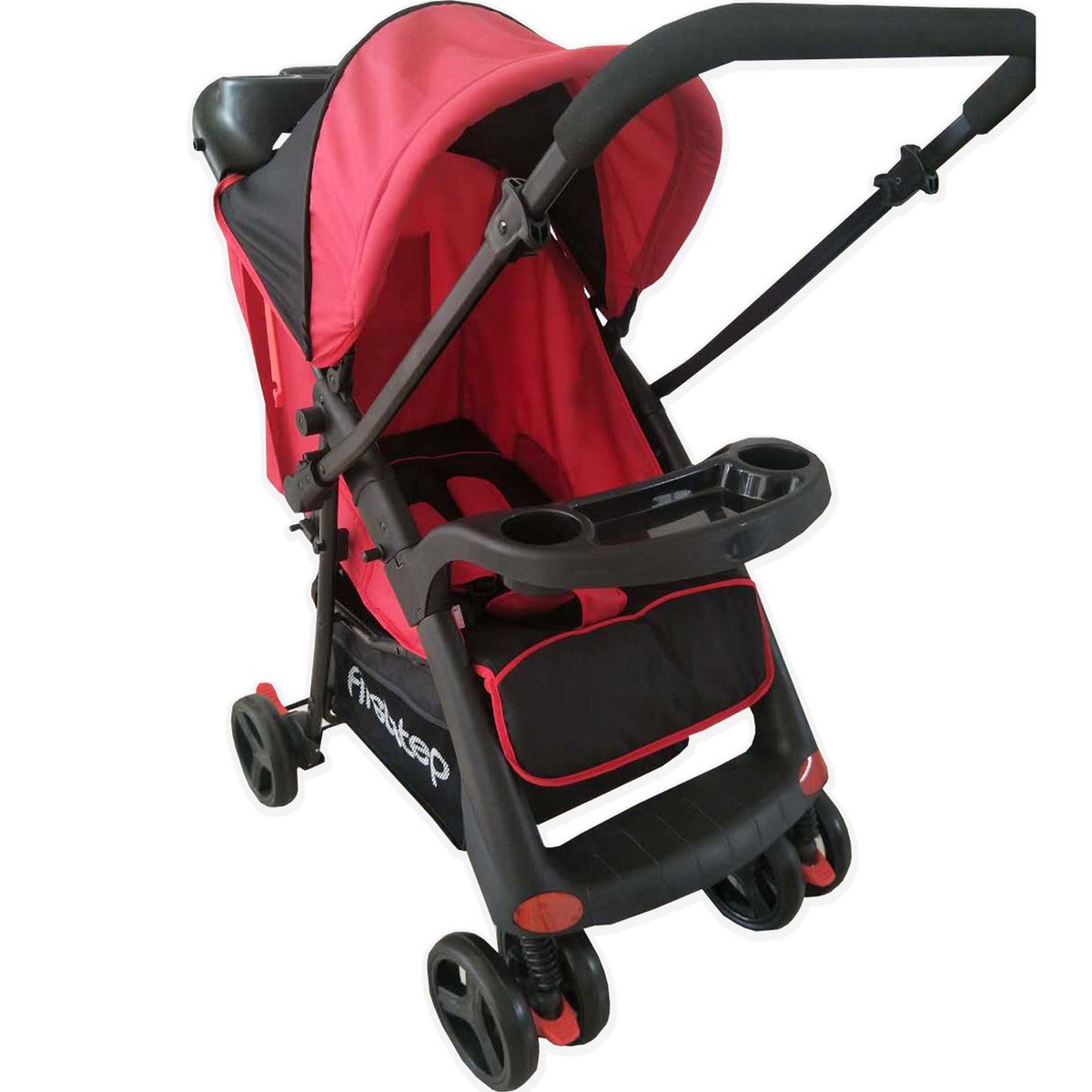 First Step Baby Stroller D55 Black/Red
