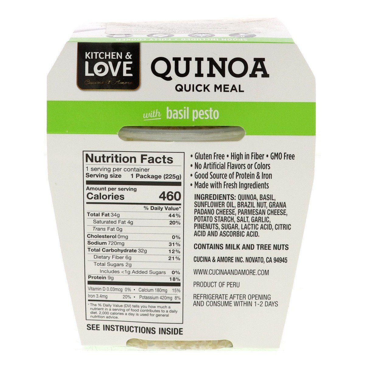 Kitchen & Love Quinoa Quick Meal With Basil Pesto 225 g
