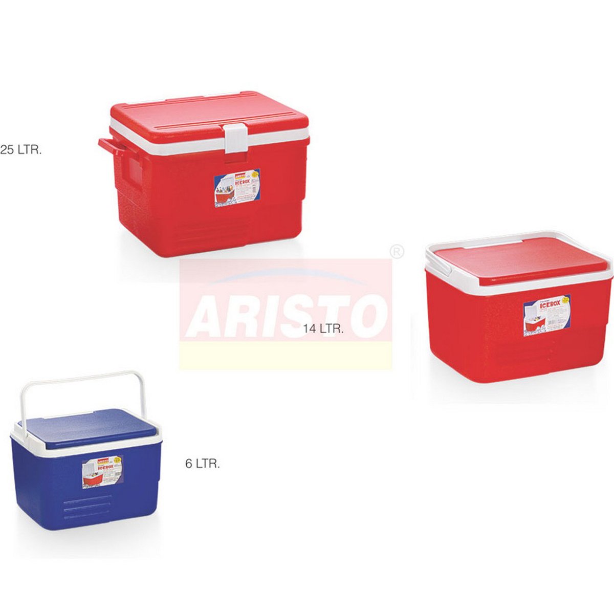Aristo Cooler Box Set 3pcs 25L + 14L + 6L Assorted Colour