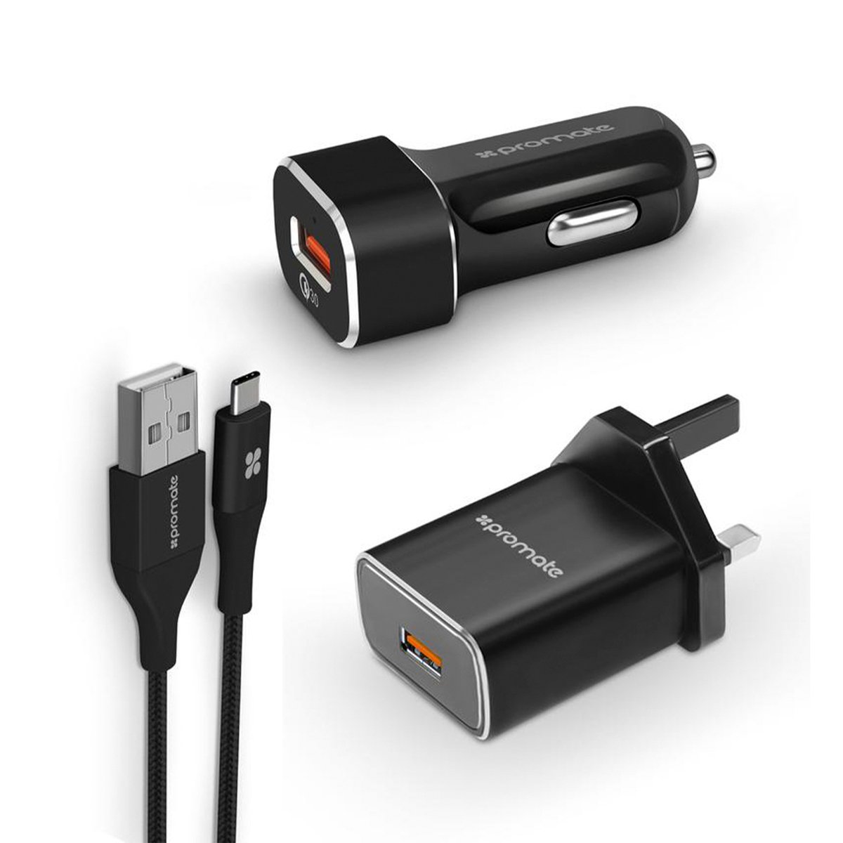 PROMATE  Ultra-Fast USB-CTM Charging Kit with Qualcomm® Quick Charge 3.0 UNIGEAR-QC3