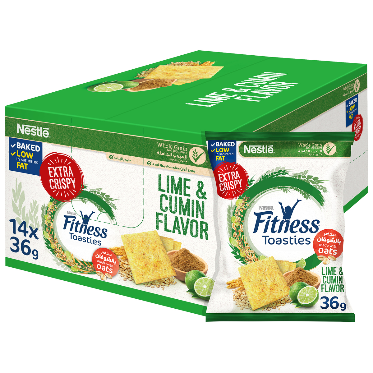 Nestle Fitness Toasties Oats Lime & Cumin 36 g