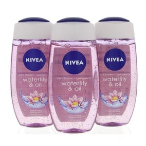 Nivea Shower Gel Waterlily and Oil For Women 3 x 250 ml