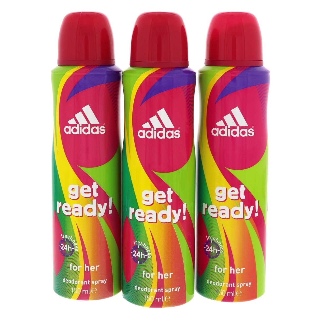 Adidas Get Ready Deodorant Spray For Women 3 x 150 ml