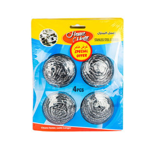 Home Mate Scourer Stainless Steel 2 x 4pcs