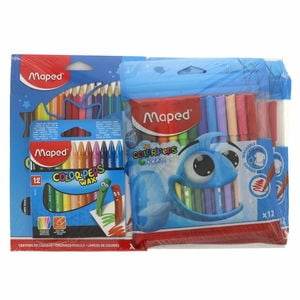 Maped Felt Pen 24's + Color Pencil 18's + Crayons 12's