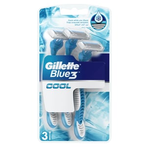 Buy Gillette Blue 3 Cool Mens 3-Bladed Disposable Razor 3 pcs Online at Best Price | Razor Disposable | Lulu Egypt in UAE