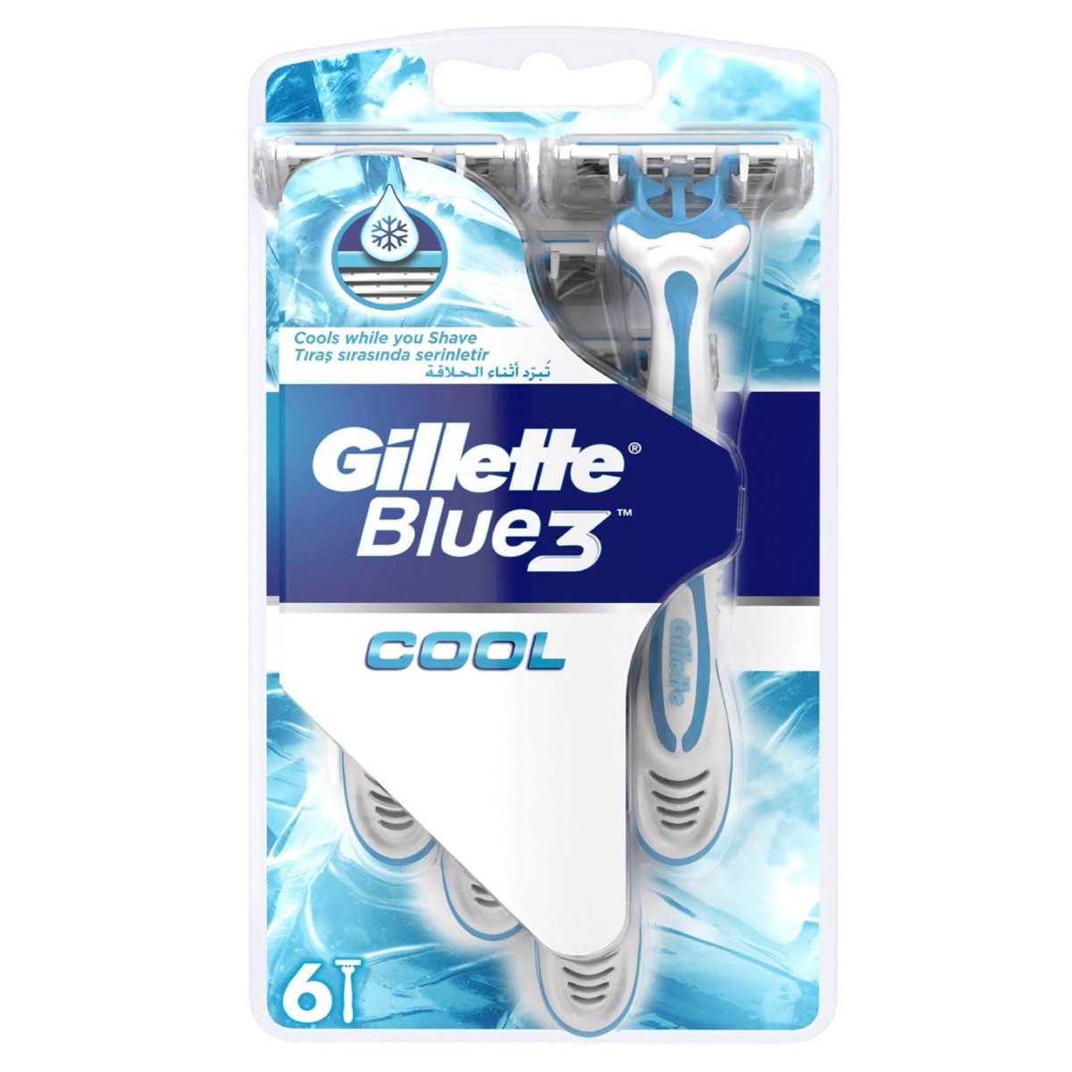 Buy Gillette Blue 3 Cool Mens 3-Bladed Disposable Razor 6 pcs Online at Best Price | Razor Disposable | Lulu UAE in UAE