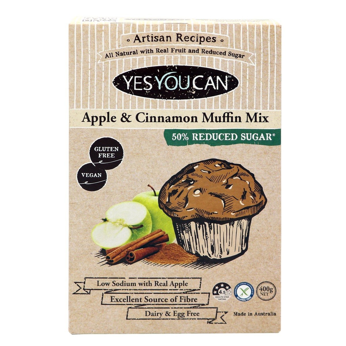 Yes You Can Apple & Cinnamon Muffin Mix 400g