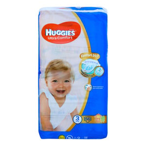 Huggies Ultra Comfort Diapers 3+ 5-8kg 56pcs