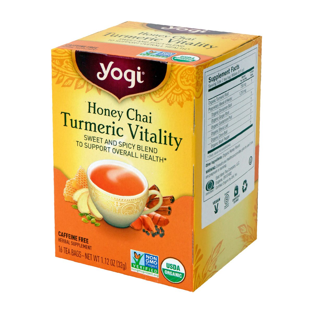 Yogi Organic Honey Chai Turmeric Vitality 16 Teabags
