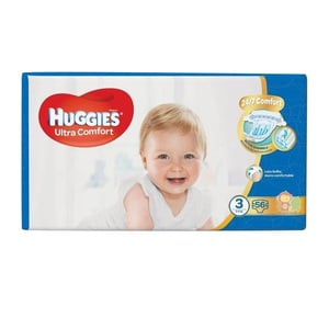 Huggies Ultra Comfort Diaper Size 3, 5-8kg 56pcs